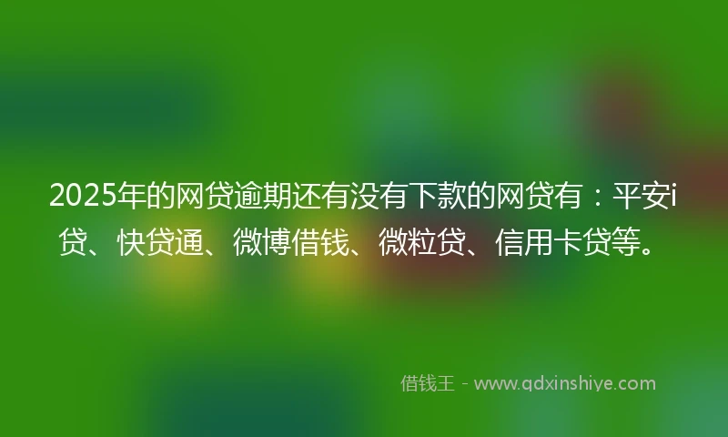 2025年的网贷逾期还有没有下款的网贷有：平安i贷、快贷通、微博借钱、微粒贷、信用卡贷等。