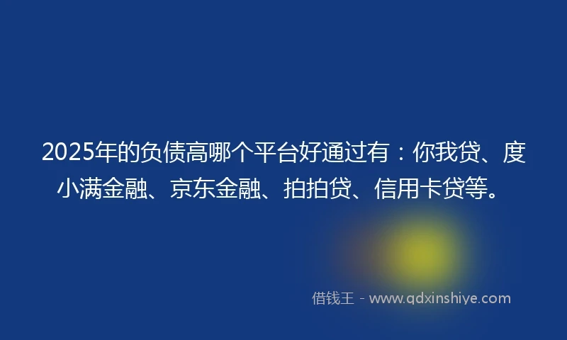 2025年的负债高哪个平台好通过有：你我贷、度小满金融、京东金融、拍拍贷、信用卡贷等。