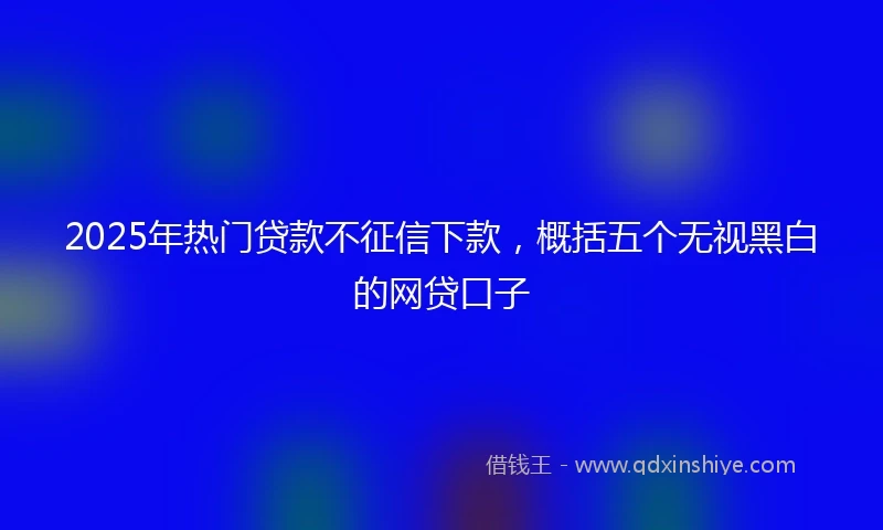 2025年热门贷款不征信下款，概括五个无视黑白的网贷口子