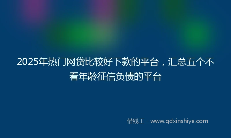2025年热门网贷比较好下款的平台，汇总五个不看年龄征信负债的平台