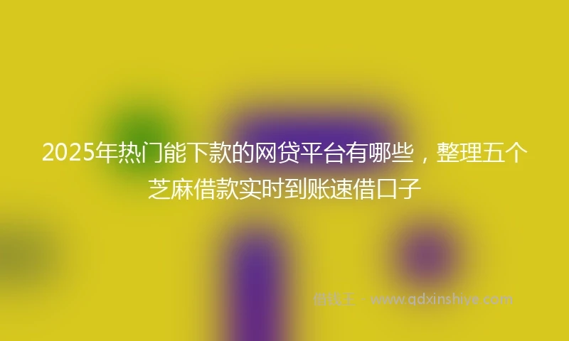 2025年热门能下款的网贷平台有哪些，整理五个芝麻借款实时到账速借口子