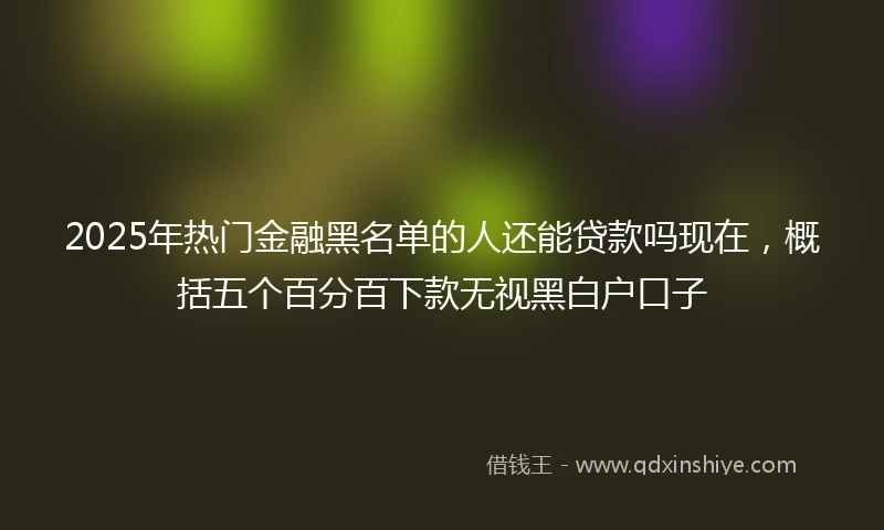 2025年热门金融黑名单的人还能贷款吗现在，概括五个百分百下款无视黑白户口子