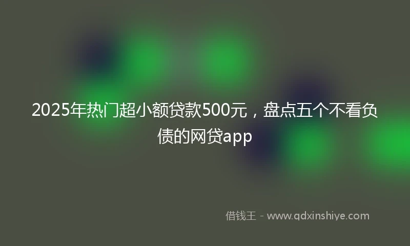 2025年热门超小额贷款500元,盘点五个不看负债的网贷app