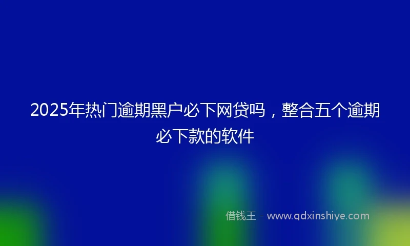 2025年热门逾期黑户必下网贷吗，整合五个逾期必下款的软件