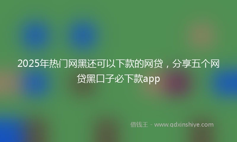 2025年热门网黑还可以下款的网贷，分享五个网贷黑口子必下款app