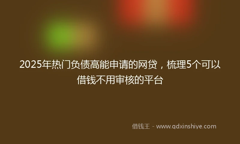 2025年热门负债高能申请的网贷，梳理5个可以借钱不用审核的平台