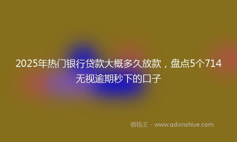 2025年热门银行贷款大概多久放款，盘点5个714无视逾期秒下的口子