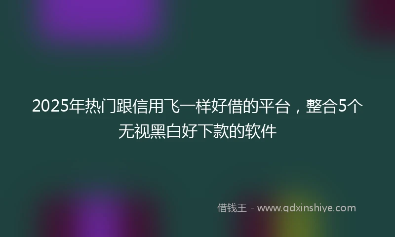 2025年热门跟信用飞一样好借的平台，整合5个无视黑白好下款的软件