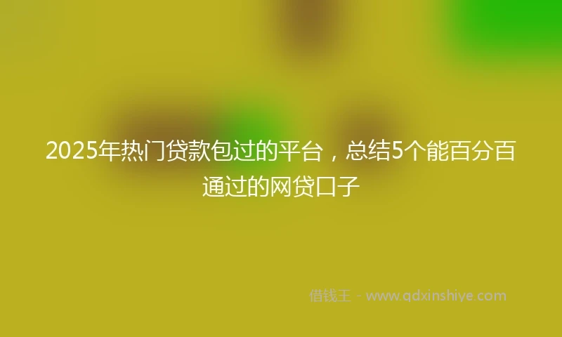 2025年热门贷款包过的平台，总结5个能百分百通过的网贷口子