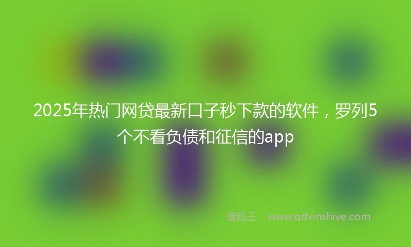 2025年热门网贷最新口子秒下款的软件，罗列5个不看负债和征信的app