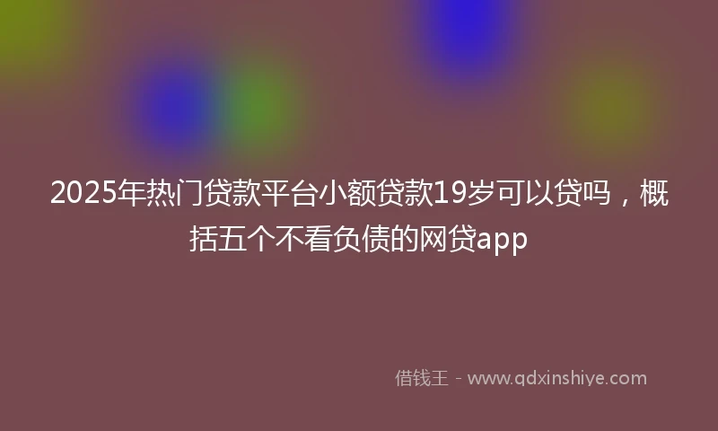2025年热门贷款平台小额贷款19岁可以贷吗，概括五个不看负债的网贷app