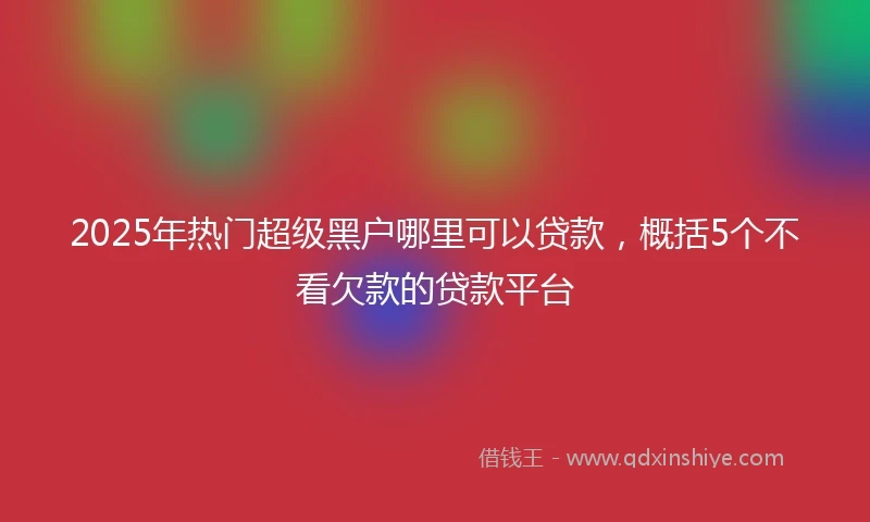 2025年热门超级黑户哪里可以贷款，概括5个不看欠款的贷款平台