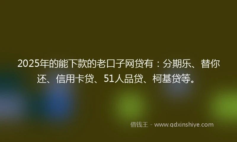 2025年的能下款的老口子网贷有：分期乐、替你还、信用卡贷、51人品贷、柯基贷等。