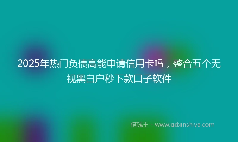 2025年热门负债高能申请信用卡吗，整合五个无视黑白户秒下款口子软件