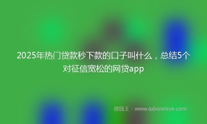 2025年热门贷款秒下款的口子叫什么，总结5个对征信宽松的网贷app