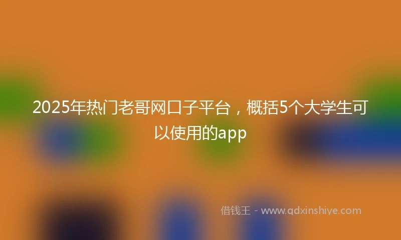 2025年热门老哥网口子平台，概括5个大学生可以使用的app