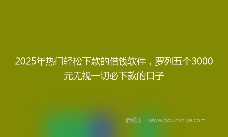 2025年热门轻松下款的借钱软件，罗列五个3000元无视一切必下款的口子