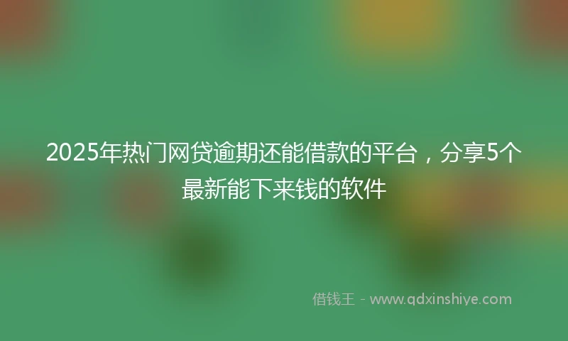 2025年热门网贷逾期还能借款的平台，分享5个最新能下来钱的软件