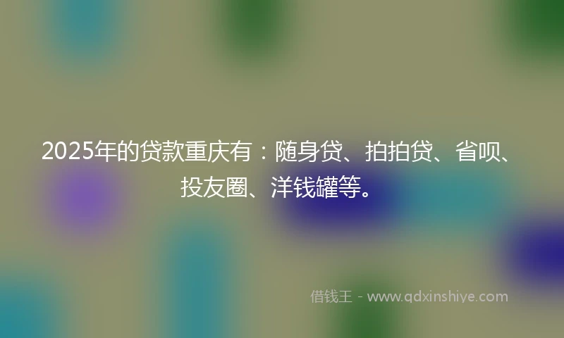 2025年的贷款重庆有：随身贷、拍拍贷、省呗、投友圈、洋钱罐等。