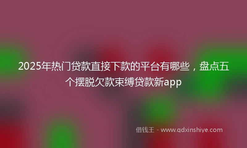 2025年热门贷款直接下款的平台有哪些,盘点五个摆脱欠款束缚贷款新app