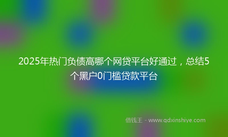 2025年热门负债高哪个网贷平台好通过，总结5个黑户0门槛贷款平台