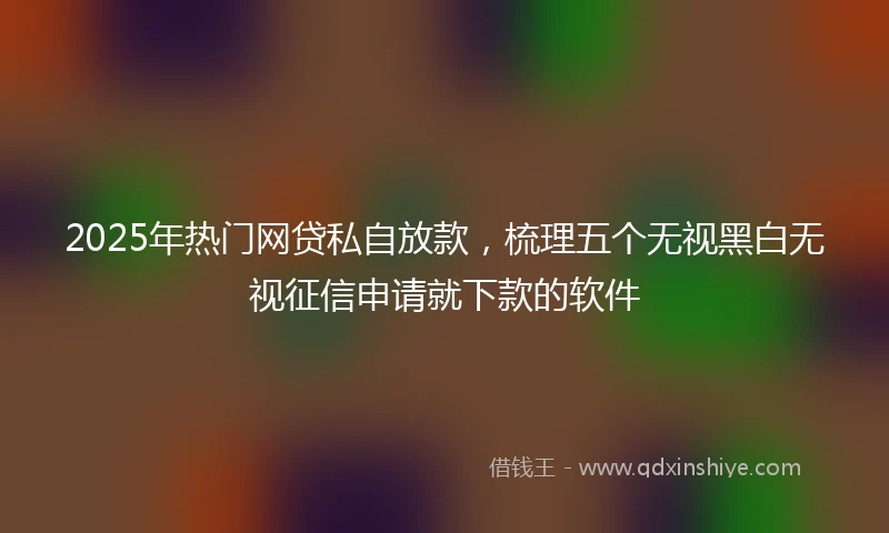 2025年热门网贷私自放款，梳理五个无视黑白无视征信申请就下款的软件