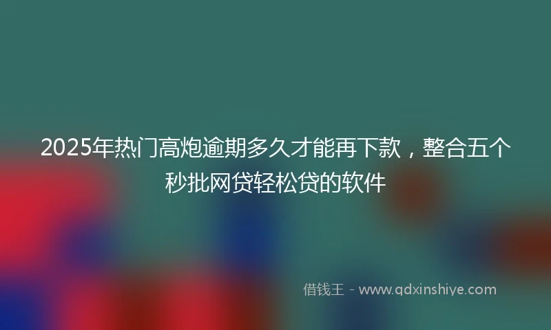 2025年热门高炮逾期多久才能再下款，整合五个秒批网贷轻松贷的软件