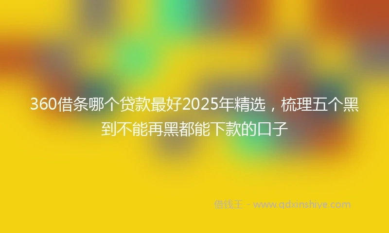 360借条哪个贷款最好2025年精选，梳理五个黑到不能再黑都能下款的口子