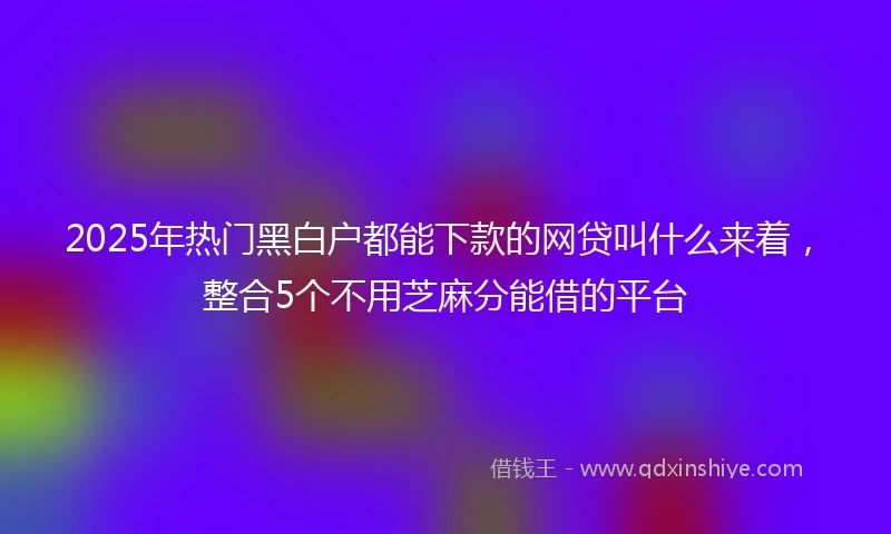 2025年热门黑白户都能下款的网贷叫什么来着，整合5个不用芝麻分能借的平台