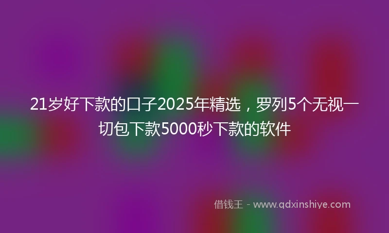 21岁好下款的口子2025年精选，罗列5个无视一切包下款5000秒下款的软件
