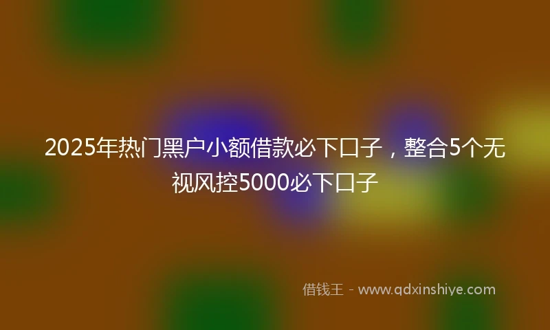 2025年热门黑户小额借款必下口子，整合5个无视风控5000必下口子