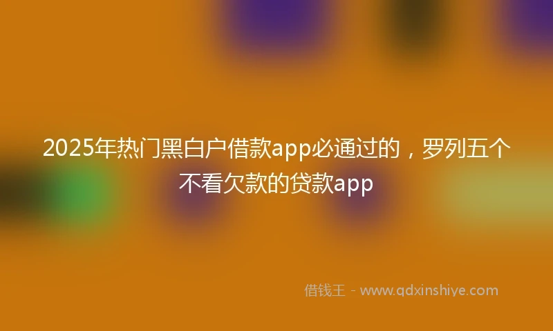 2025年热门黑白户借款app必通过的，罗列五个不看欠款的贷款app