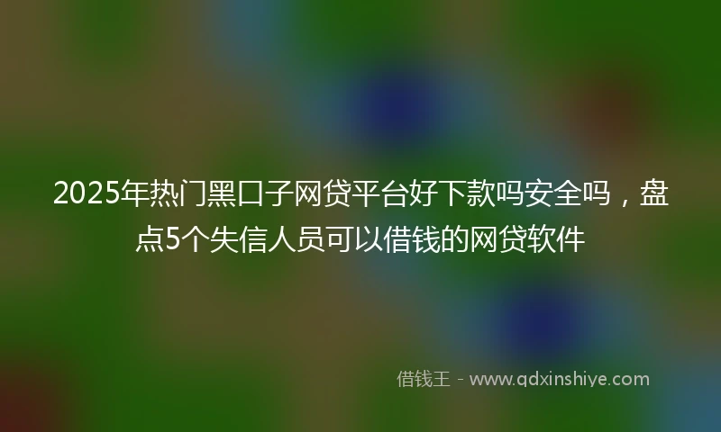 2025年热门黑口子网贷平台好下款吗安全吗，盘点5个失信人员可以借钱的网贷软件