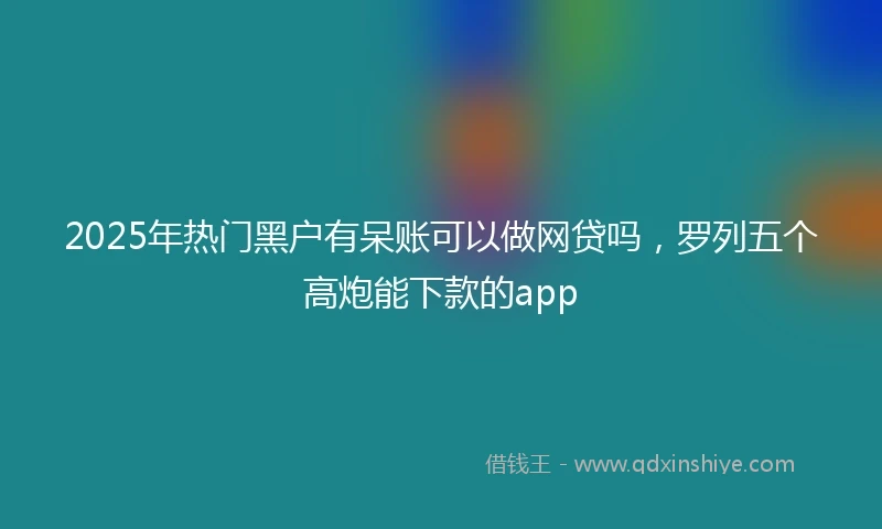 2025年热门黑户有呆账可以做网贷吗，罗列五个高炮能下款的app