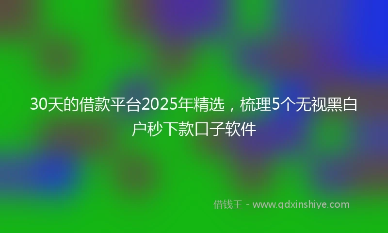 30天的借款平台2025年精选，梳理5个无视黑白户秒下款口子软件