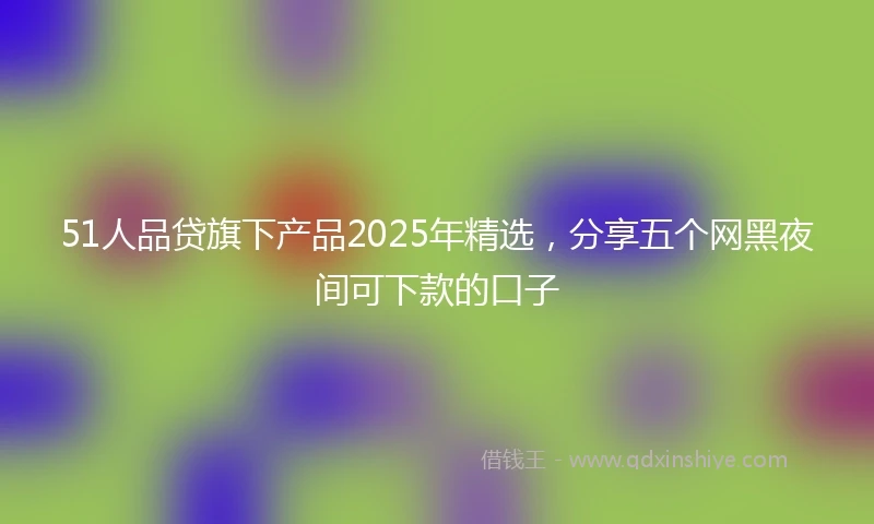 51人品贷旗下产品2025年精选，分享五个网黑夜间可下款的口子