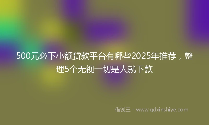 500元必下小额贷款平台有哪些2025年推荐，整理5个无视一切是人就下款