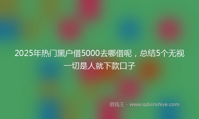 2025年热门黑户借5000去哪借呢，总结5个无视一切是人就下款口子