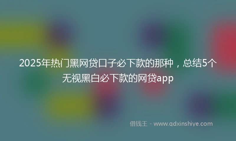 2025年热门黑网贷口子必下款的那种，总结5个无视黑白必下款的网贷app