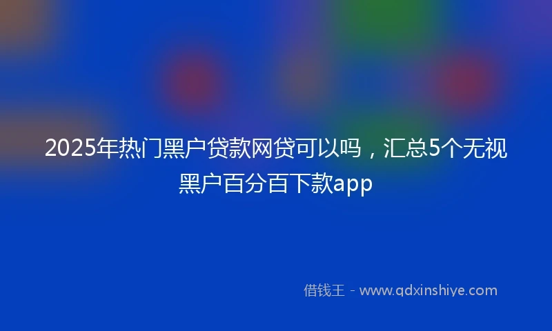 2025年热门黑户贷款网贷可以吗，汇总5个无视黑户百分百下款app