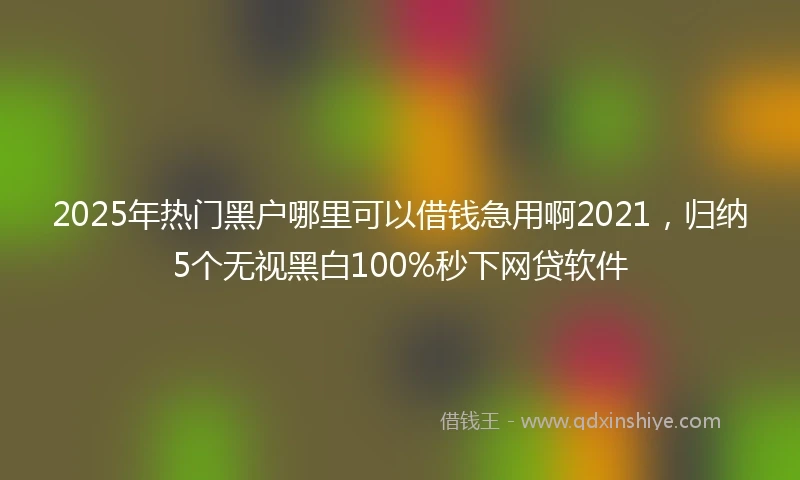 2025年热门黑户哪里可以借钱急用啊2021，归纳5个无视黑白100%秒下网贷软件
