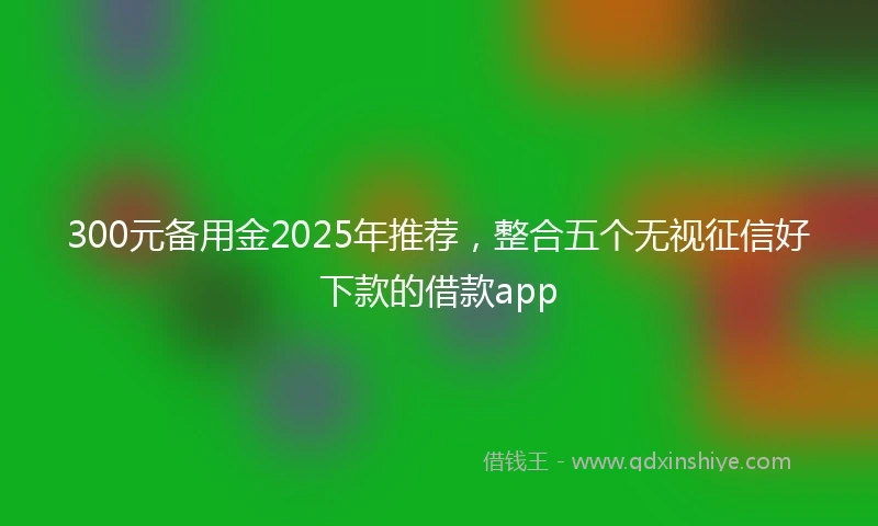 300元备用金2025年推荐，整合五个无视征信好下款的借款app