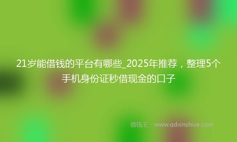 21岁能借钱的平台有哪些_2025年推荐，整理5个手机身份证秒借现金的口子