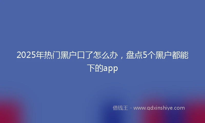 2025年热门黑户口了怎么办，盘点5个黑户都能下的app