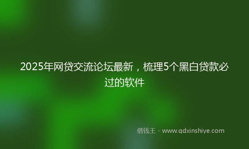 2025年网贷交流论坛最新，梳理5个黑白贷款必过的软件