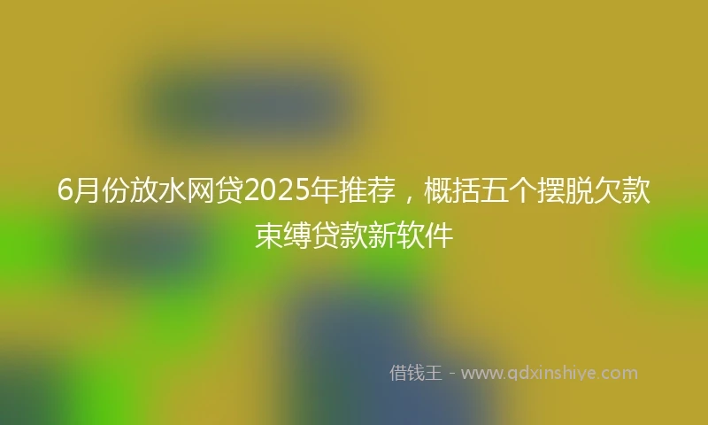 6月份放水网贷2025年推荐,概括五个摆脱欠款束缚贷款新软件