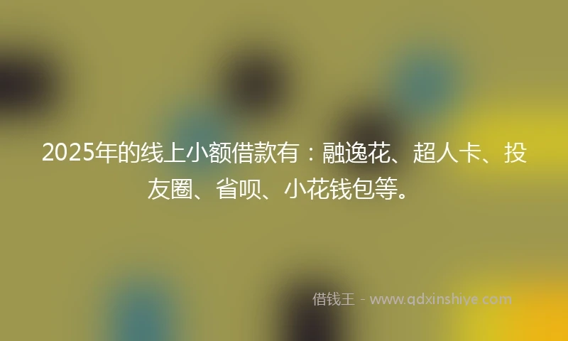 2025年的线上小额借款有：融逸花、超人卡、投友圈、省呗、小花钱包等。