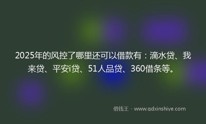 2025年的风控了哪里还可以借款有：滴水贷、我来贷、平安i贷、51人品贷、360借条等。