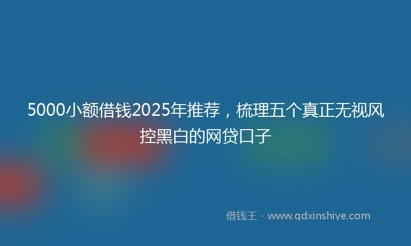 5000小额借钱2025年推荐，梳理五个真正无视风控黑白的网贷口子