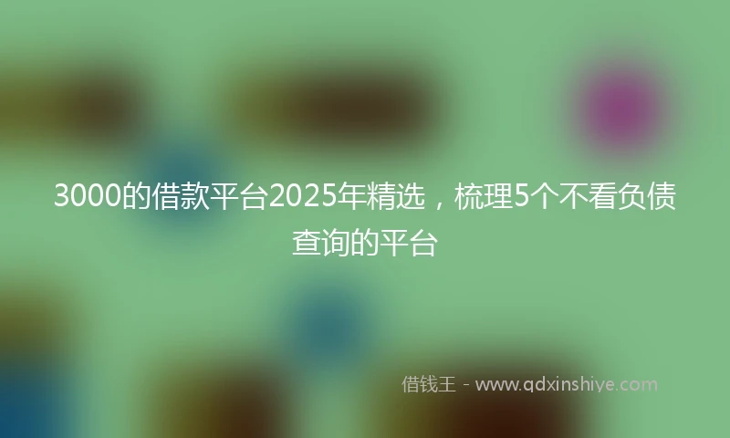 3000的借款平台2025年精选，梳理5个不看负债查询的平台